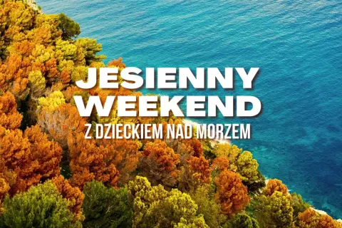 Jesienny weekend z dzieckiem nad morzem to wspaniały pomysł! Kolorowe drzewa na klifie i błękitne morze tworzą idealne tło.