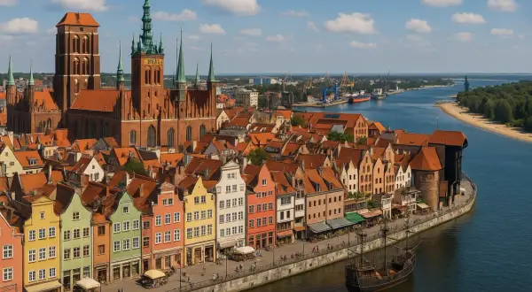 Gdańsk: kolorowe kamienice nad Motławą, historyczny Żuraw i statki. Idealne miejsce na odkrywanie atrakcji dla dorosłych.