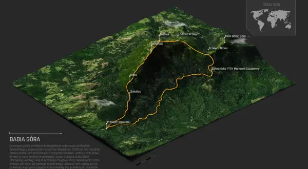 Trasa na Diablak, najwyższy szczyt Babiej Góry (1725 m). Zobacz, ile się wchodzi na Babią Górę, podziwiając malownicze widoki.